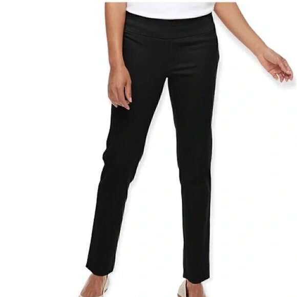 Croft & Barrow Brown Slim Straight Mid Rise Stretch Pull On Pants Size M (NWT) - Picture 1 of 12